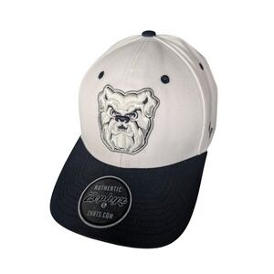 Zephyr Authentic Bulldog Embroidered Baseball Cap White Navy Flex Fit Size L